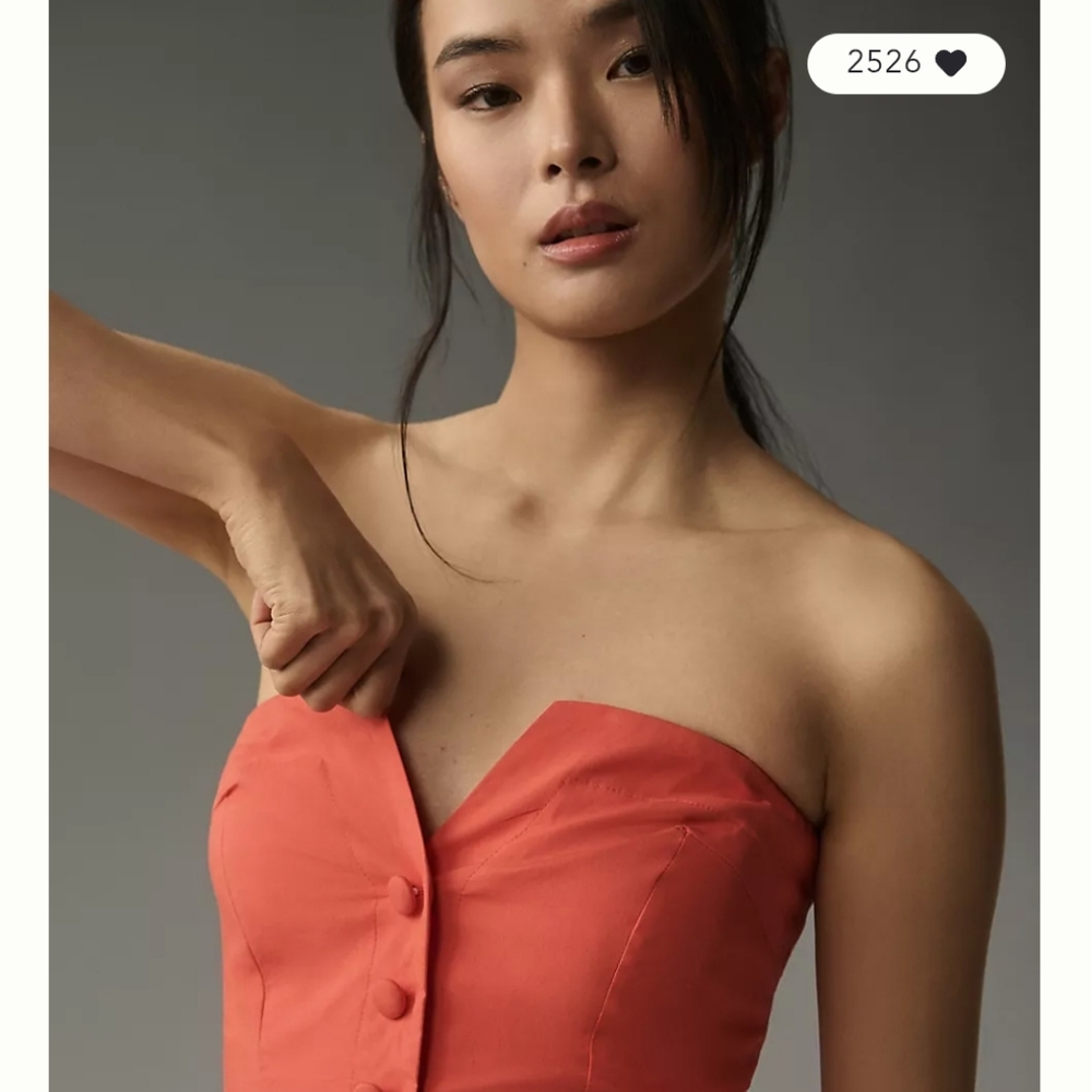 NWT Anthropologie Maeve Strapless Corset Fit & Flare Midi Dress NWT Size 8 - Picture 4 of 12